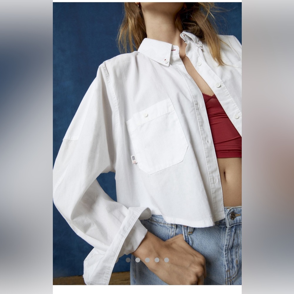 BDG Corey Cropped Button-Down Shirt NWT - Picture 5 of 9